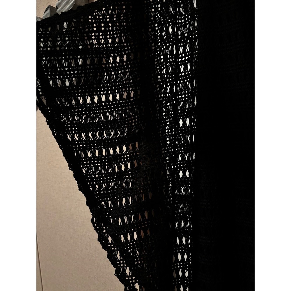 Perception Concept Womens XL Black Crochet Poncho Top Kimono Sleeve TQ162 - Picture 5 of 8